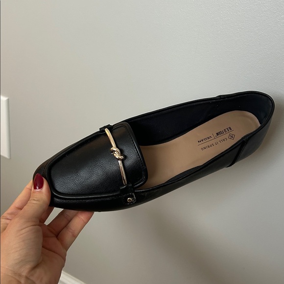 Call it spring black loafers with gold detail - never worn - Picture 2 of 5